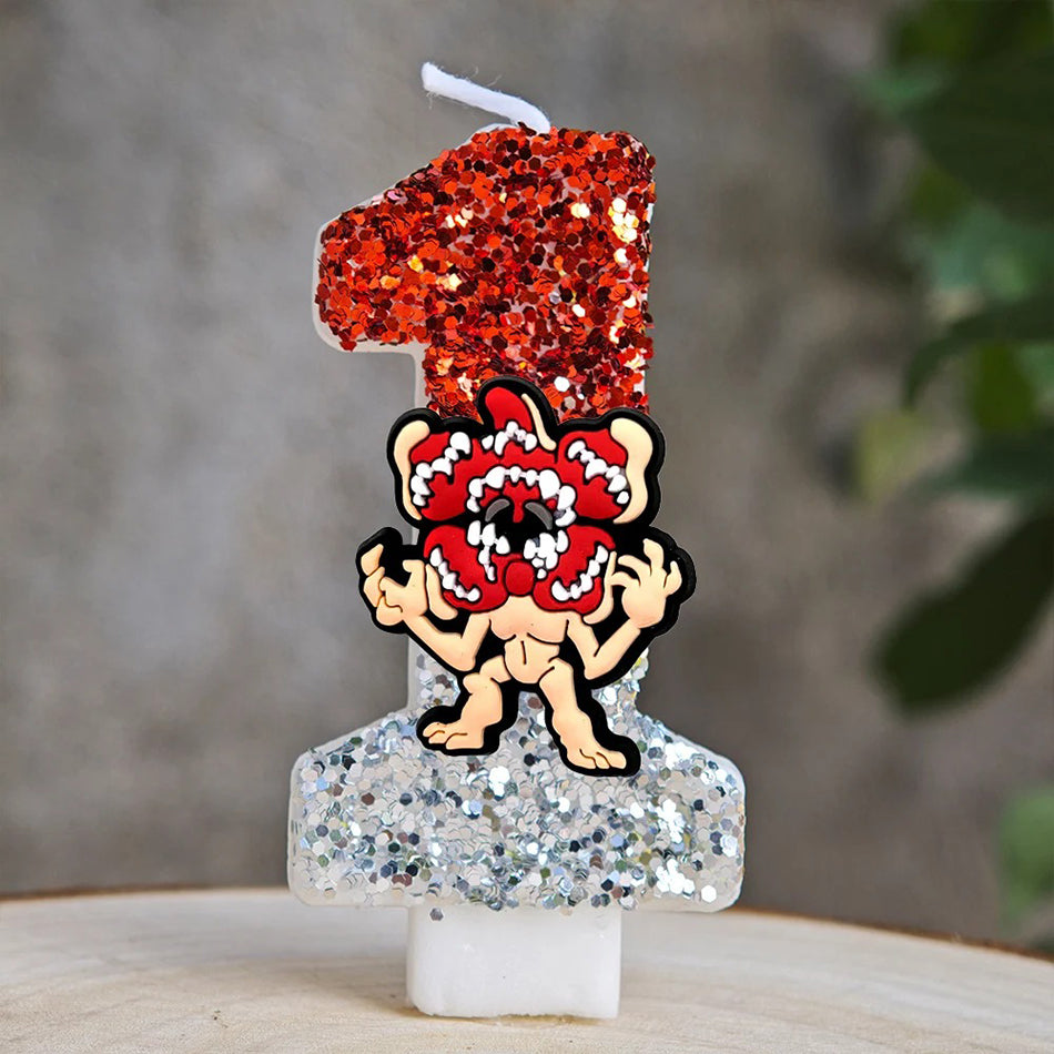 Bougie chiffre Stranger Things Demogorgon vu de face