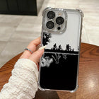 Coque iPhone transparente bord argenté Stranger Things vélos et Monde à l'Envers