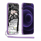 Coque iPhone violette Stranger Things Mind Flayer et mur alphabet