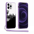 Coque iPhone violette Stranger Things vélos et Monde à l'Envers
