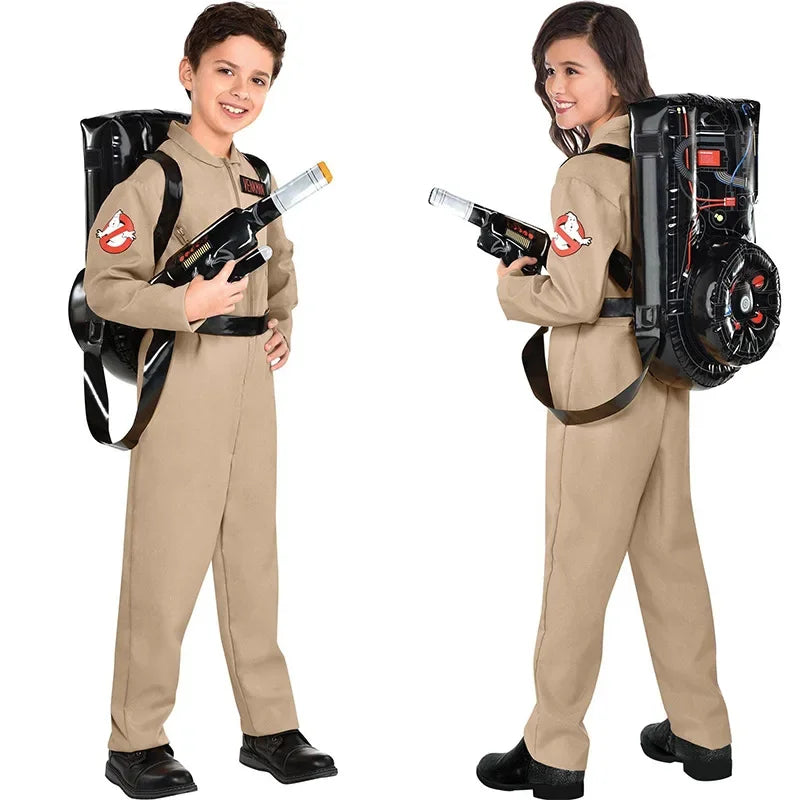 Enfants en déguisement Ghostbusters Stranger Things avec sac à dos