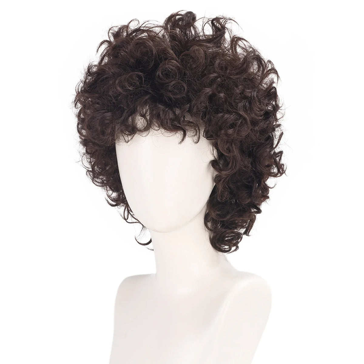 Perruque bouclée Dustin Henderson Stranger Things vue de trois quarts