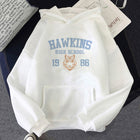 Sweat à capuche blanc Stranger Things Hawkins High School 1986