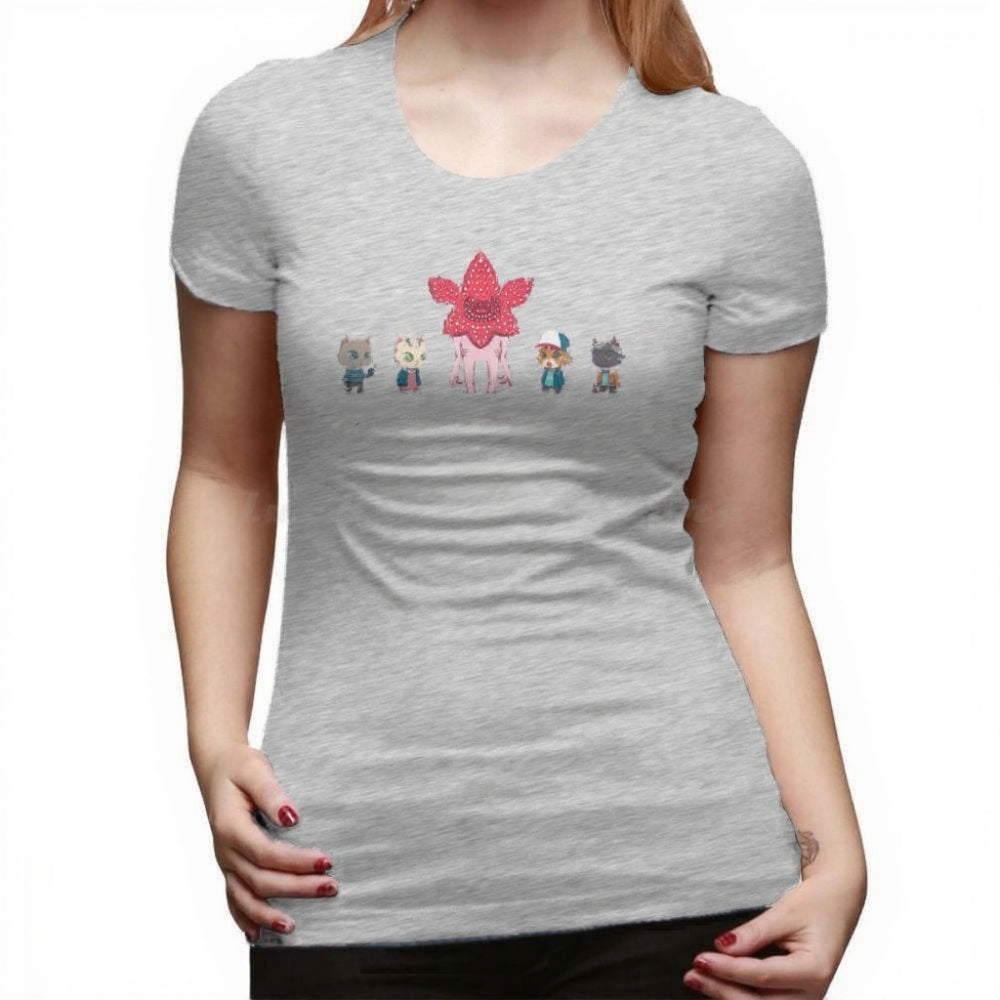 T-shirt femme Stranger Things Stranger Kittens – coloris Gris