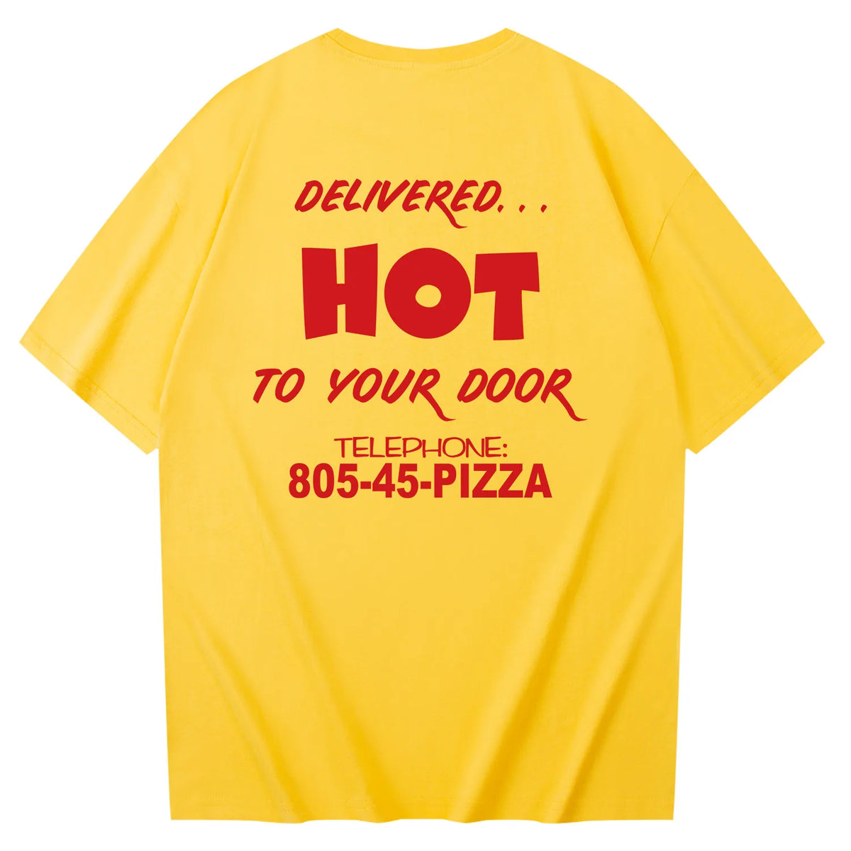 Dos du t-shirt Surfer Boy Pizza Stranger Things, Delivered Hot to your door et 805-45-PIZZA